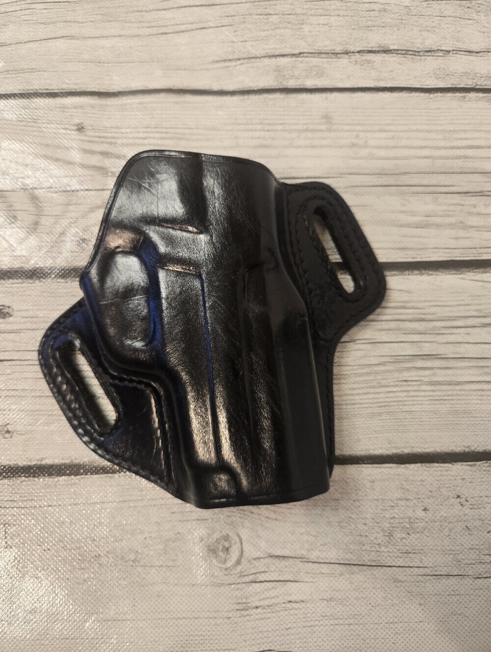 CON250B Black Leather OWB Belt Holster Right Hand Gun Holster